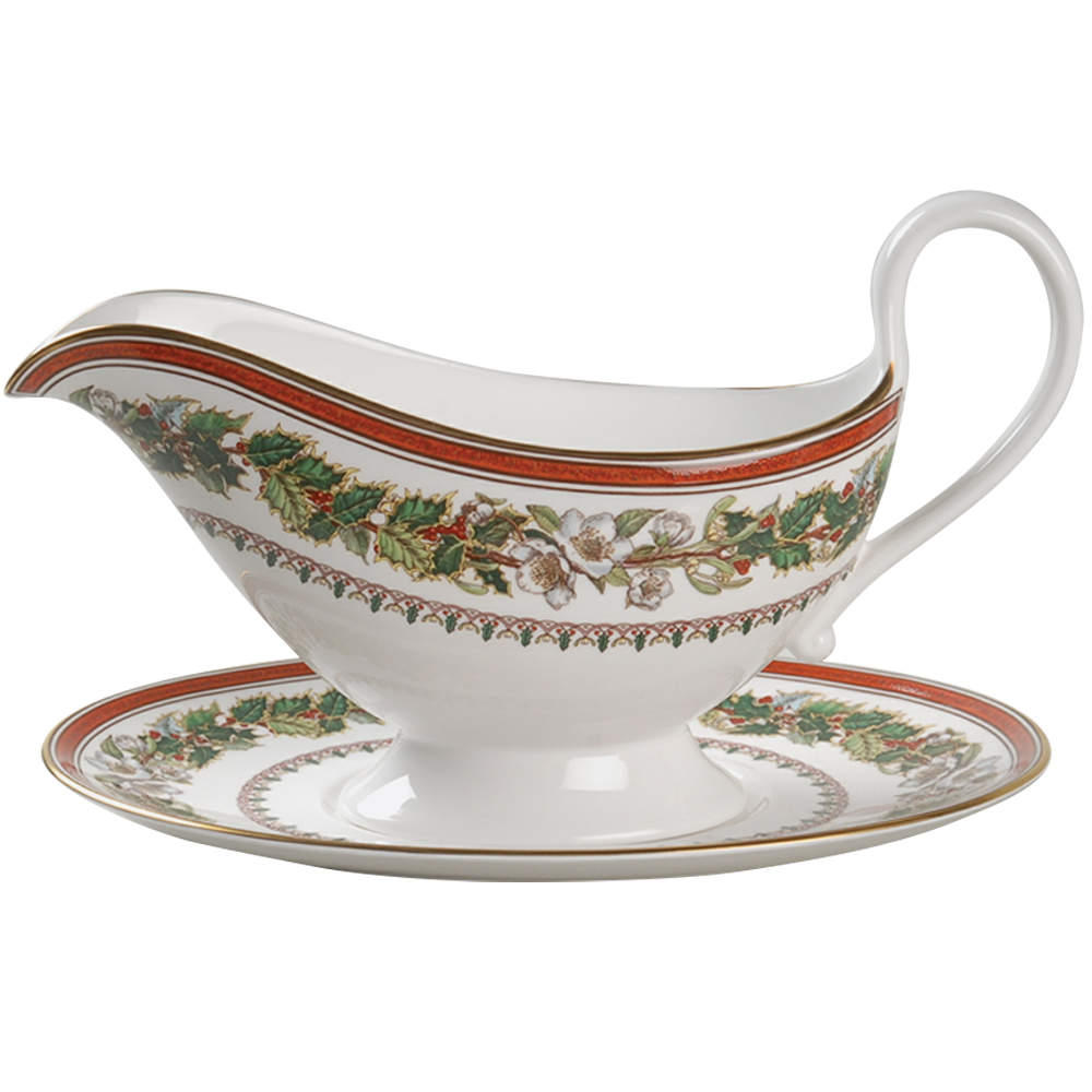 Christmas Rose Gravy Boat & Underplate by Spode-1