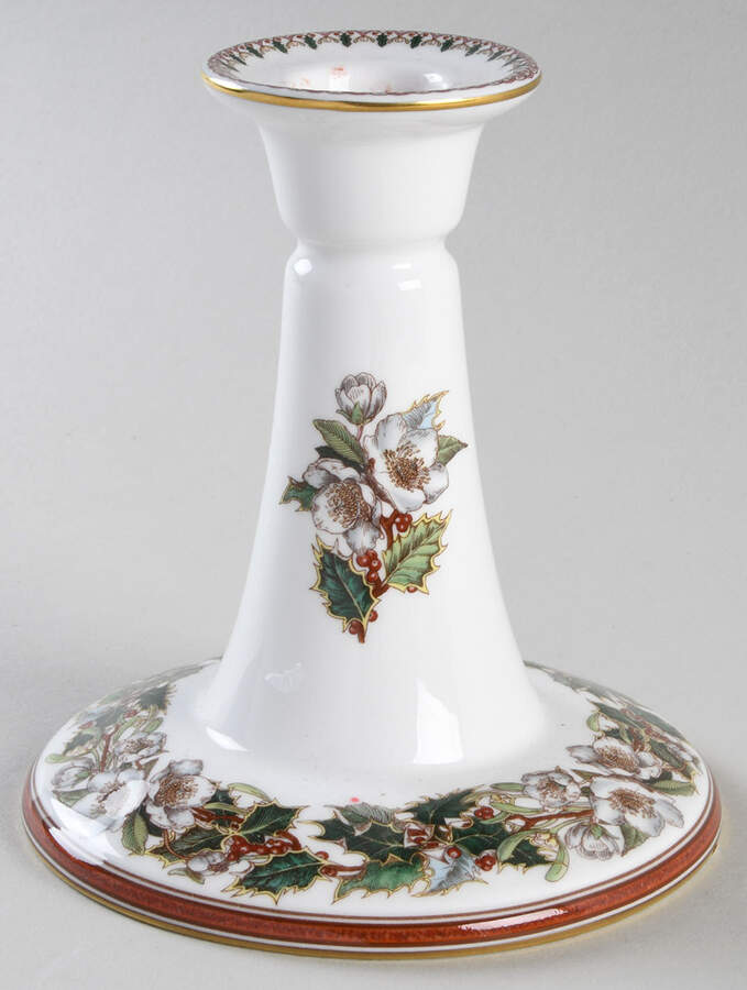 Christmas Rose 5" Candlestick by Spode-1