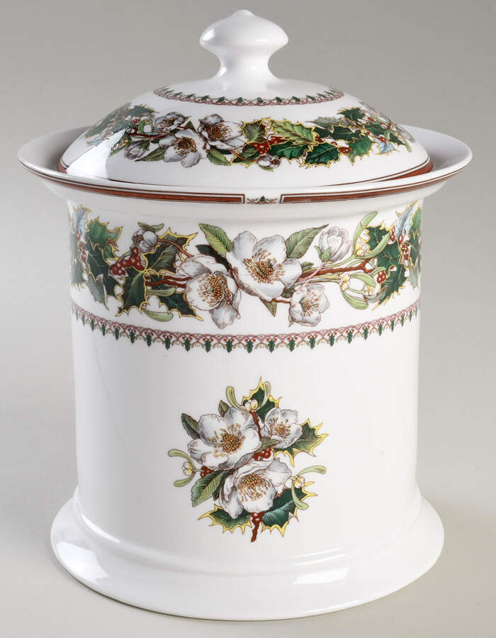 Christmas Rose Cookie Jar & Lid by Spode-1