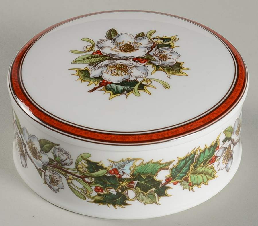 Christmas Rose 4" Round Box & Lid by Spode-1