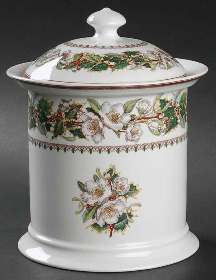 Christmas Rose Cookie Jar & Lid by Spode-1