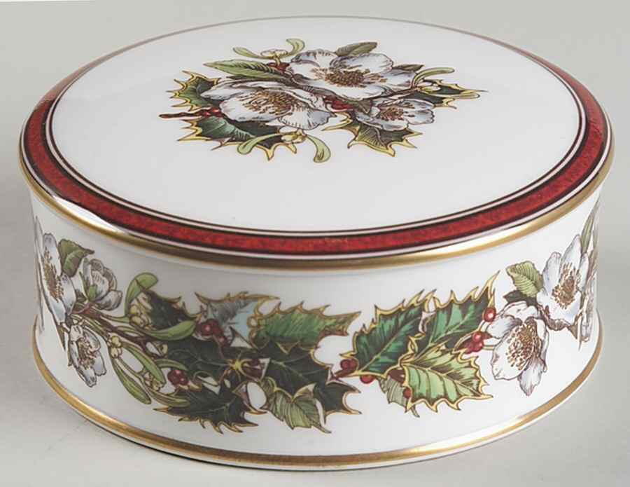 Christmas Rose 4" Round Box & Lid by Spode-1