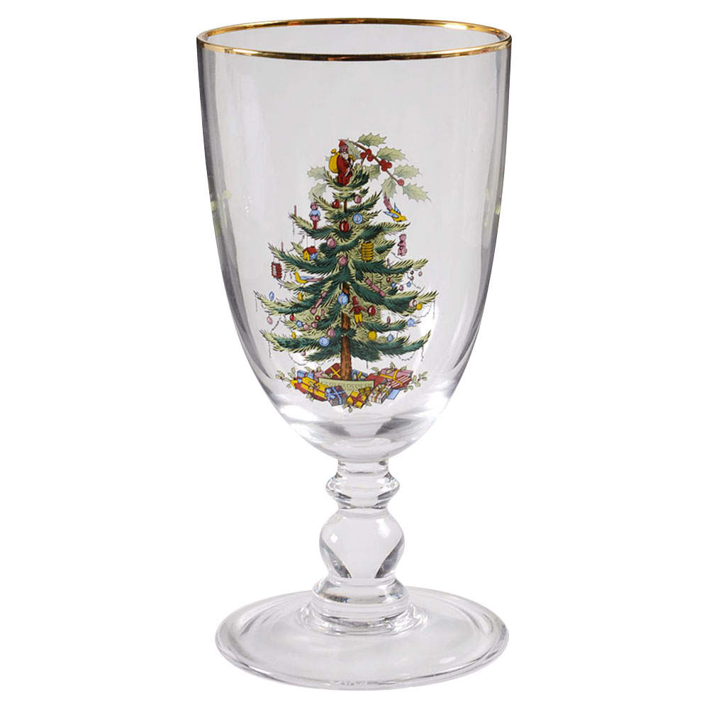 Christmas Tree 16 Oz Glassware Goblet by Spode-1