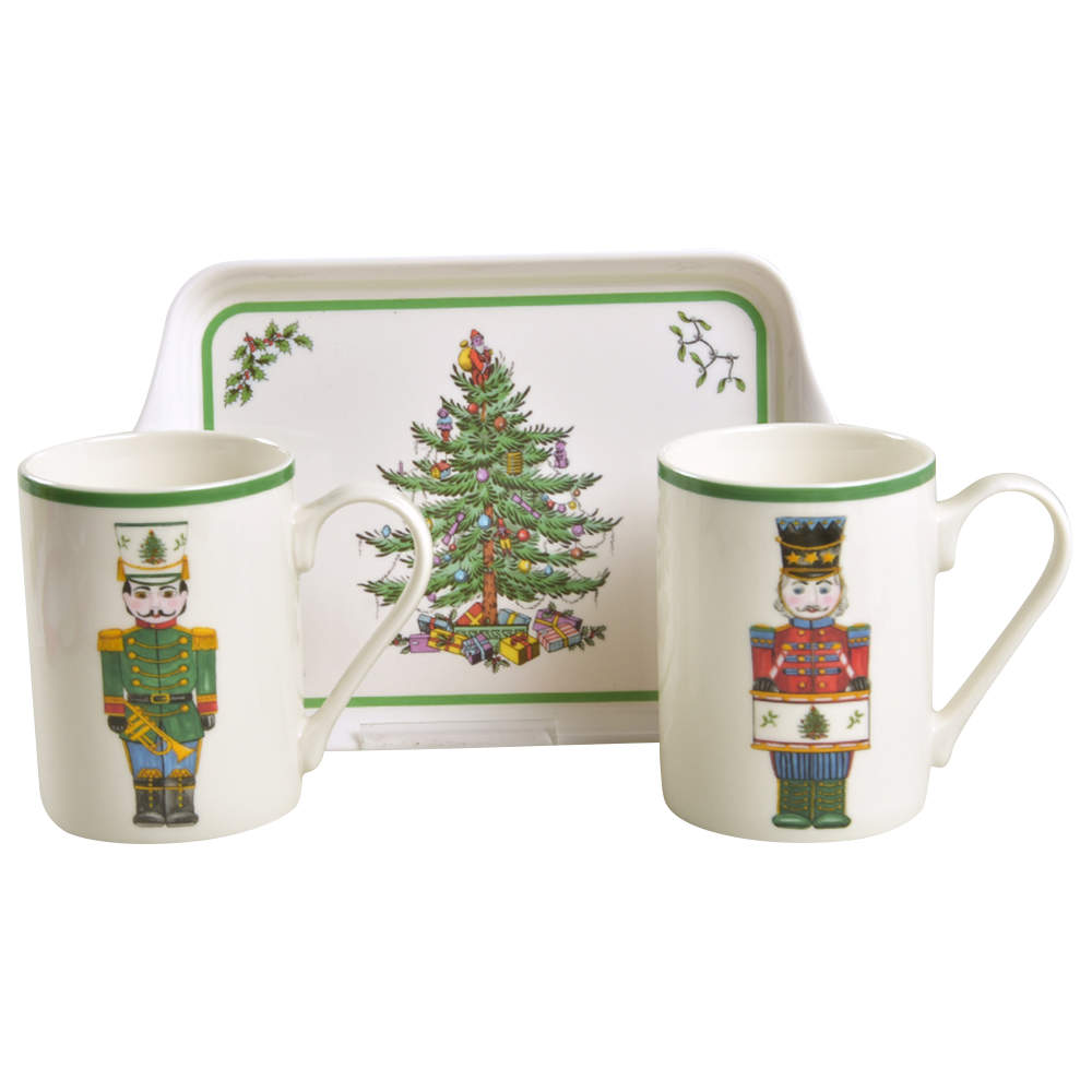 Christmas Tree Mug - Set of 2 & Melamine Tray by Spode-1