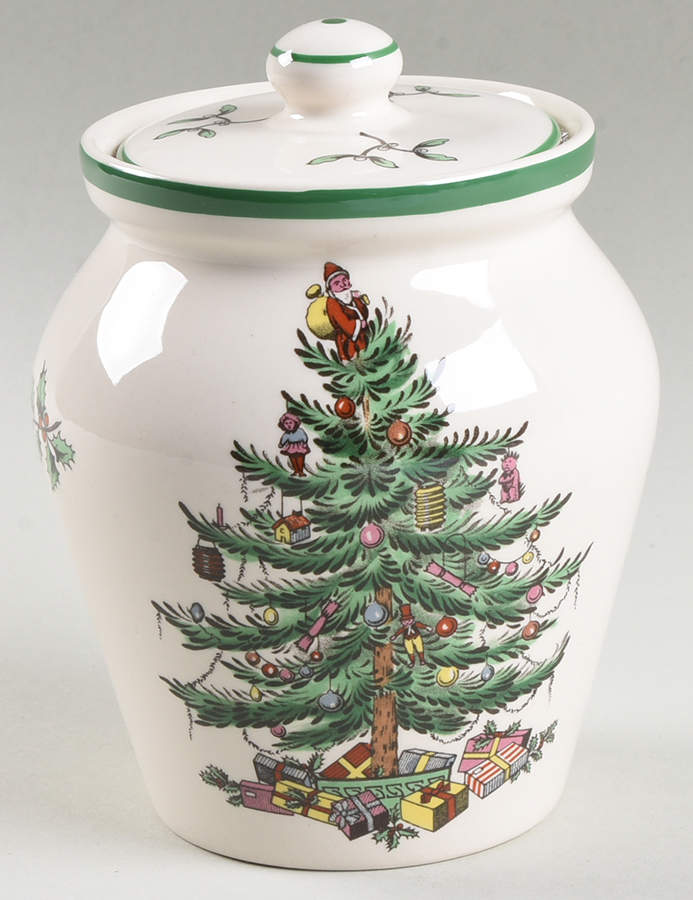 Christmas Tree Small Canister & Lid by Spode-1