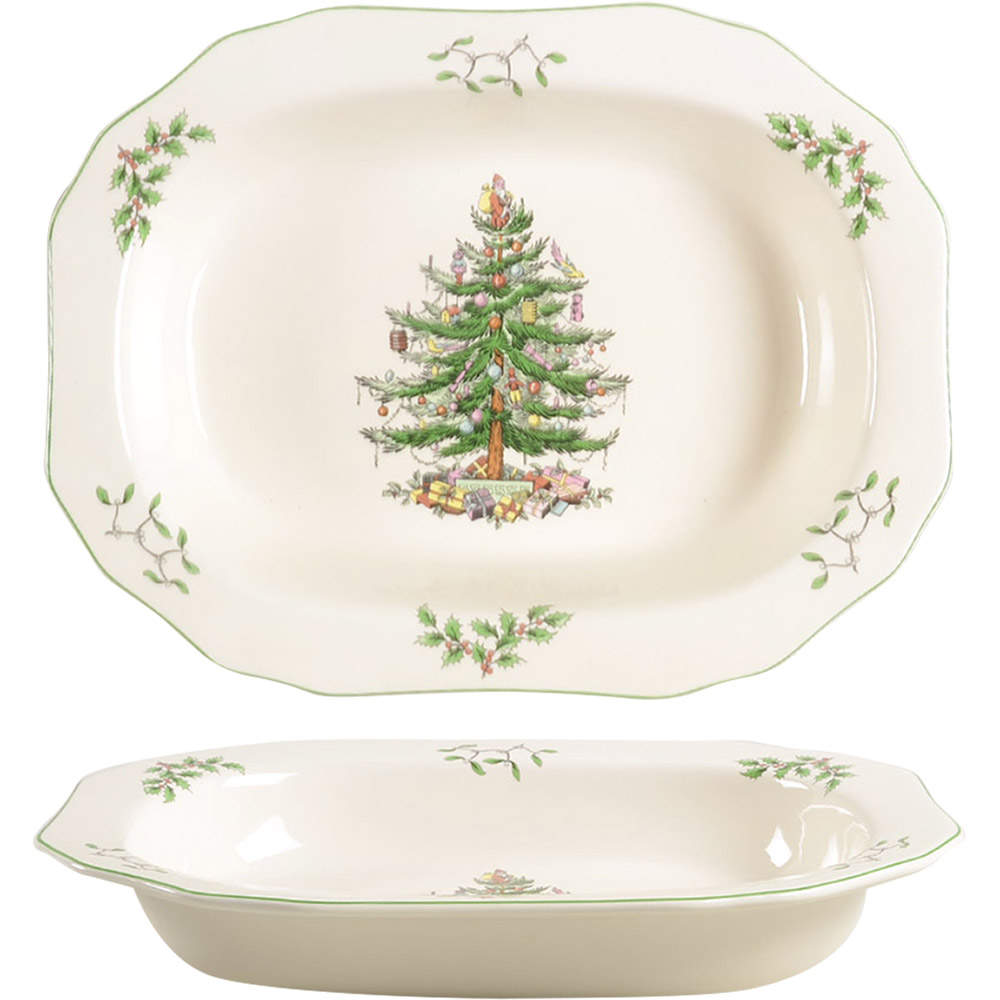 Christmas Tree 11" Oval Vegetable Bowl by Spode-1