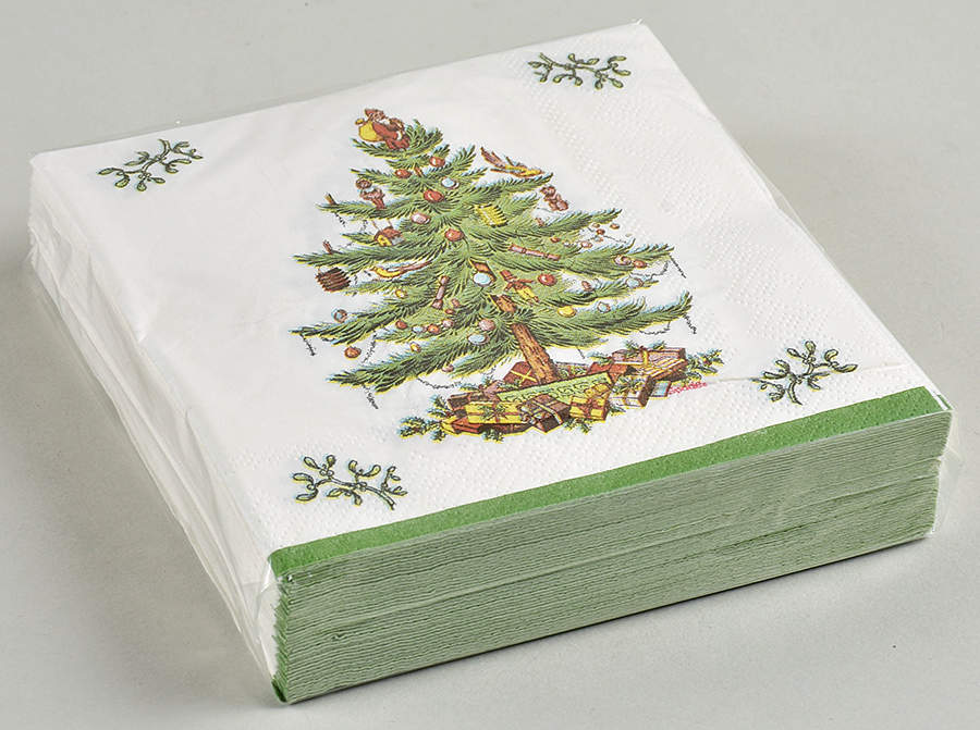 Christmas Tree Package of Paper Beverage Napkins by Spode-1