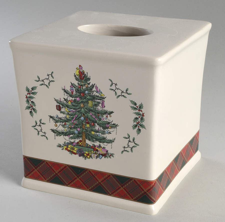 Christmas Tree Square Tissue Box Cover by Spode-1