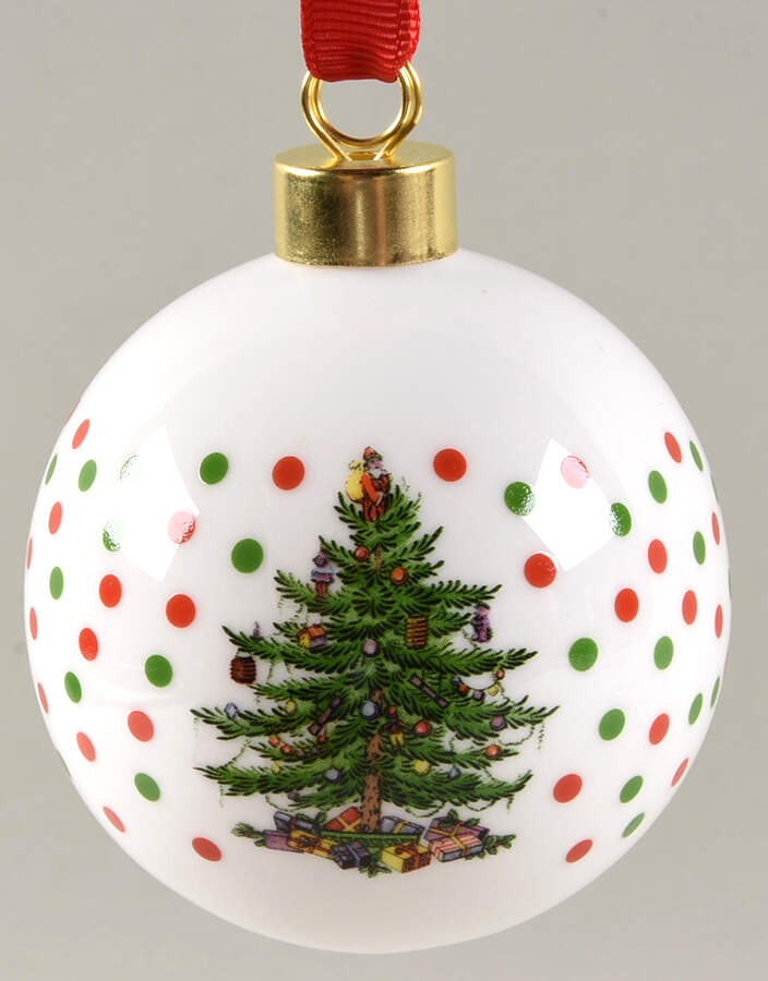 Christmas Tree Ornaments Polka Dot Bauble - Boxed by Spode-1