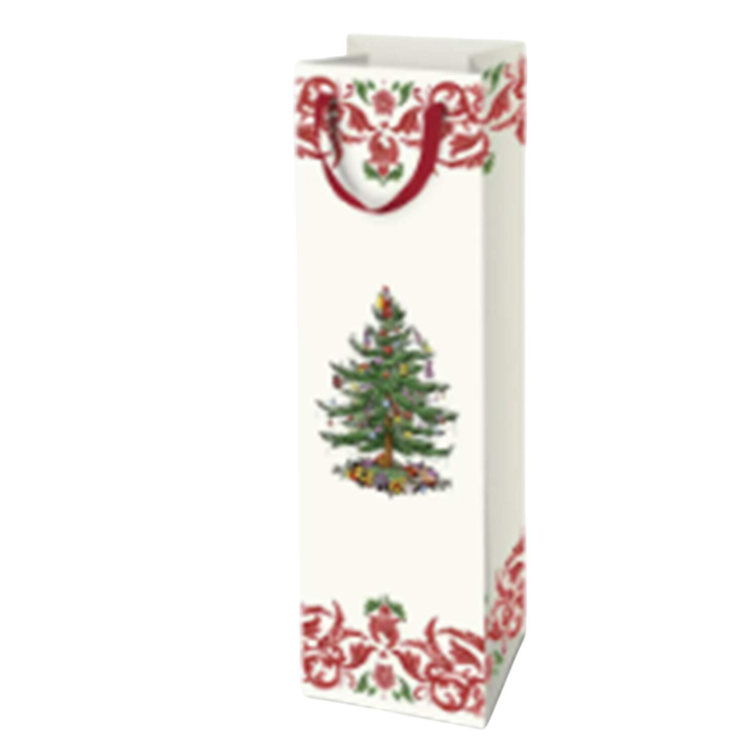 Christmas Tree Paper Wine Bottle Gift Bag by Spode-1