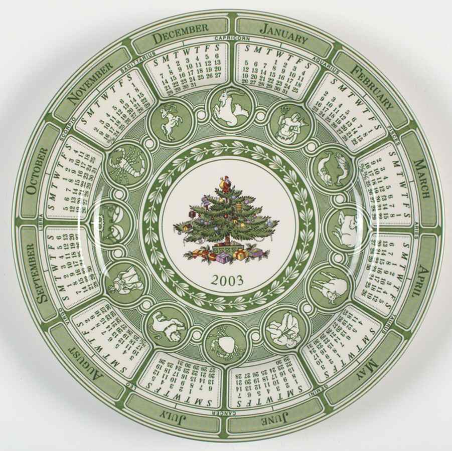 Christmas Tree "2003" Calendar Plate by Spode-1