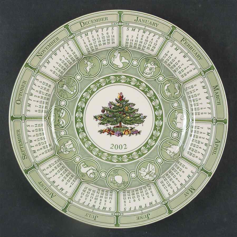 Christmas Tree "2002" Calendar Plate by Spode-1
