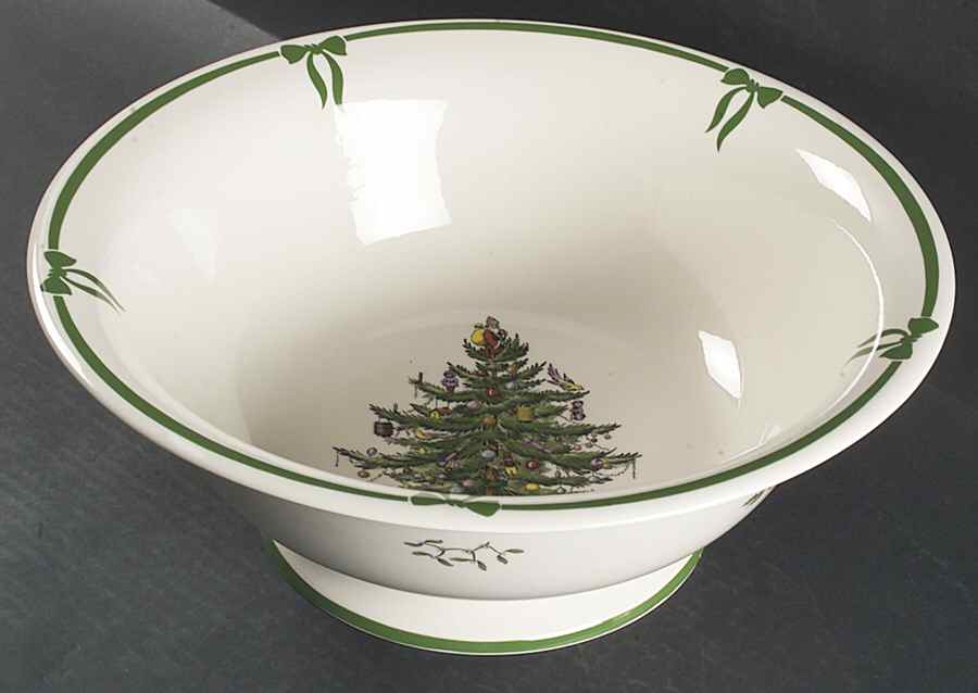 Christmas Tree Footed Punch Bowl by Spode-1
