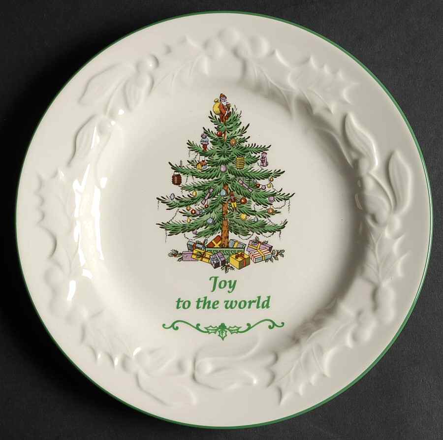Christmas Tree Embossed Accent Salad Plate by Spode-1