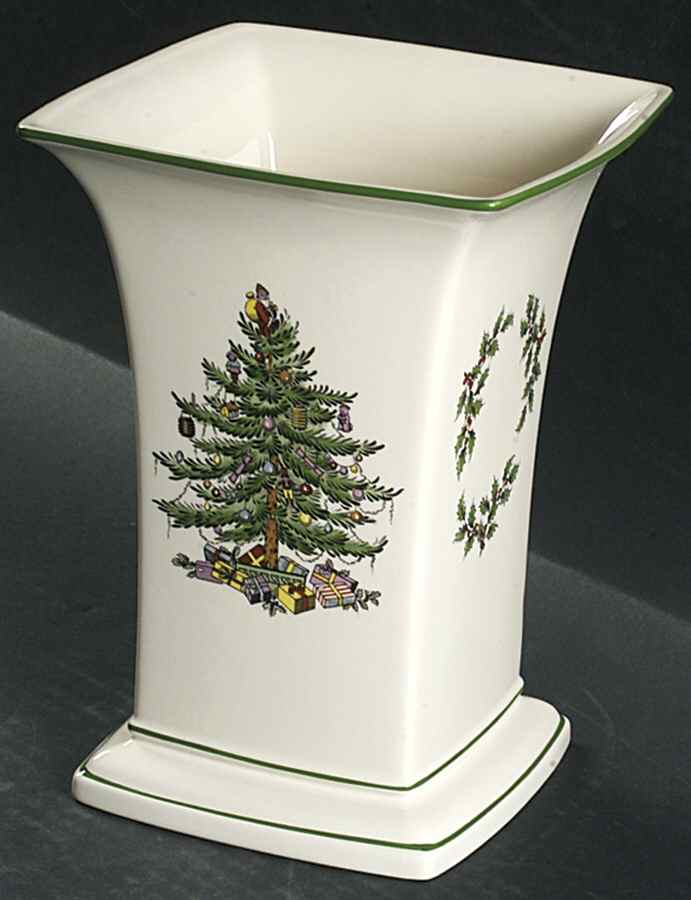 Christmas Tree 8" Square Vase by Spode-1
