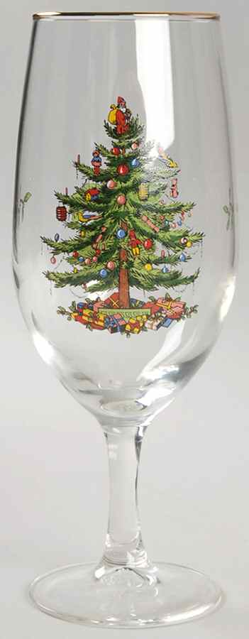 Christmas Tree 16 Oz Glassware Goblet by Spode-1