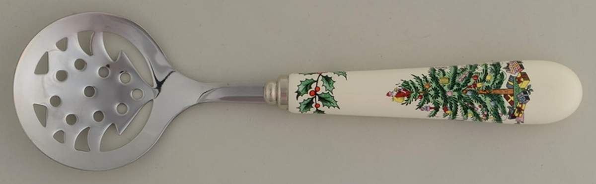 Christmas Tree Cranberry Server W/Stainless Bowl by Spode-1