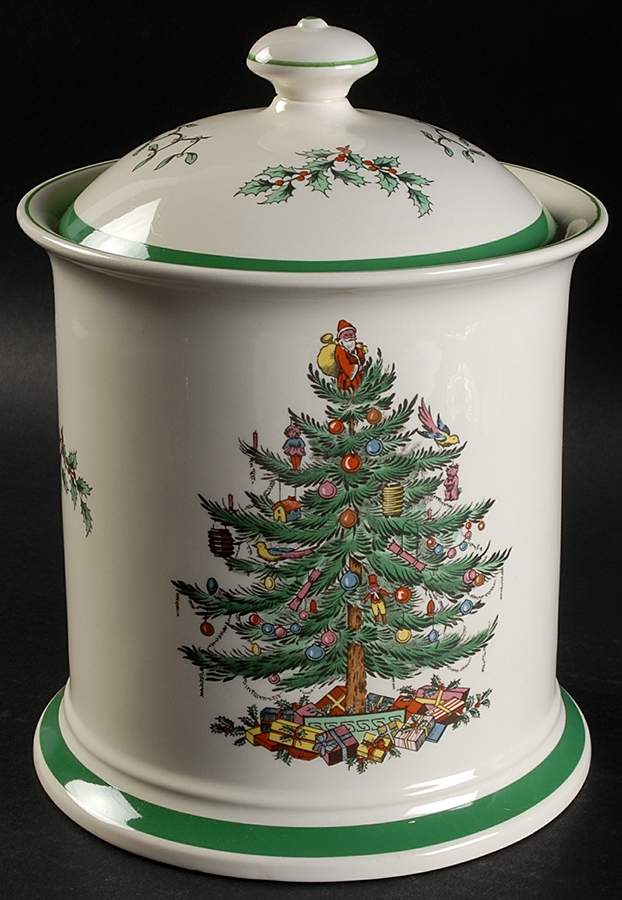 Christmas Tree Cookie Jar & Lid by Spode-1