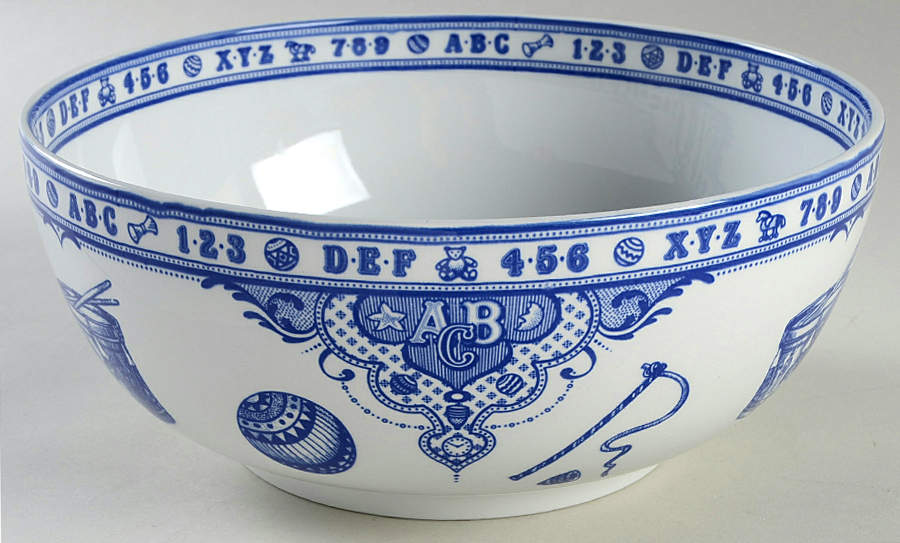 Edwardian Child Collection Blue 9" Salad Serving Bowl by Spode-1