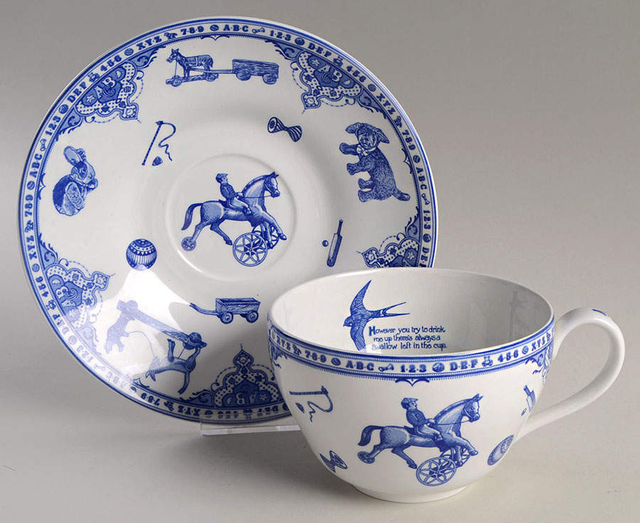 Edwardian Child Collection Blue Jumbo Cup & Saucer Set by Spode-1