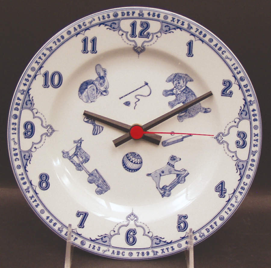 Edwardian Child Collection Blue Clock Plate by Spode-1
