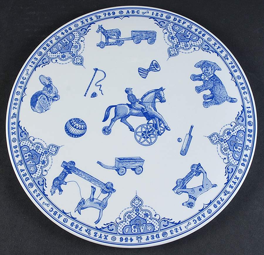 Edwardian Child Collection Blue Cake Plate by Spode-1