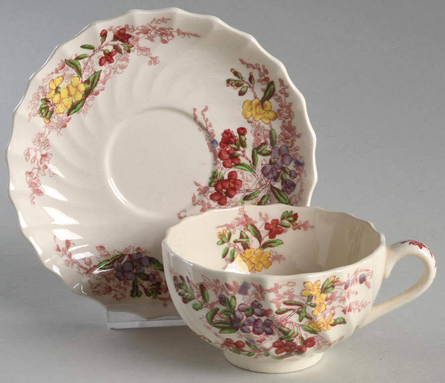 Fairy Dell Footed Cup & Saucer Set by Spode-1