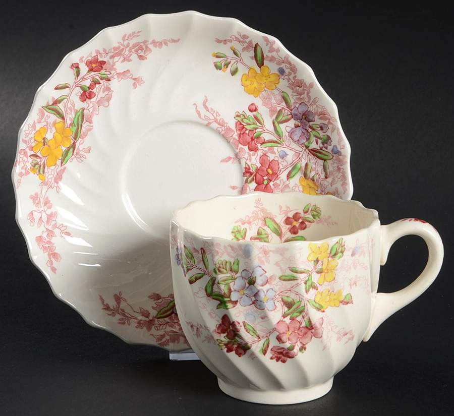 Fairy Dell Flat Cup & Saucer Set by Spode-1