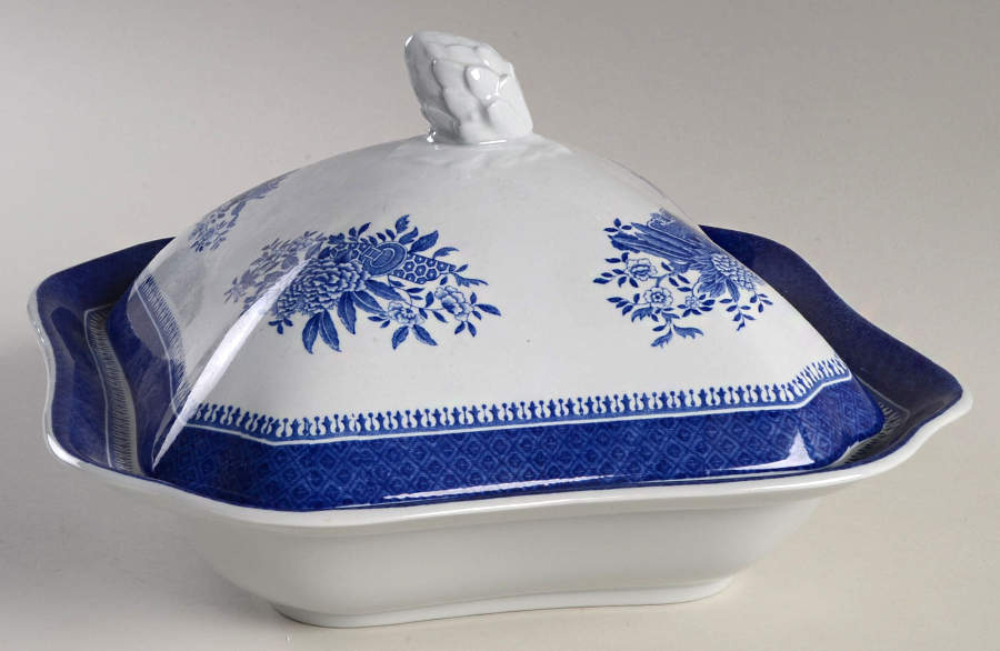Fitzhugh Blue Square Covered Vegetable by Spode-1