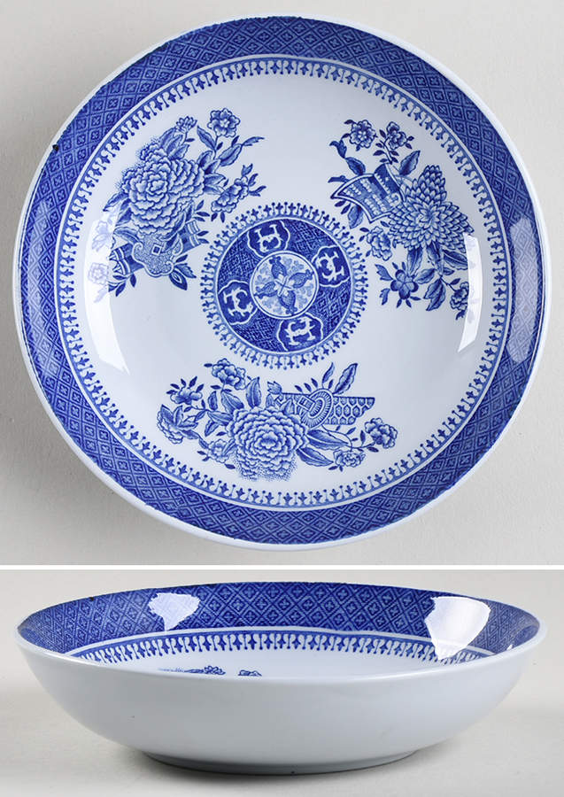 Fitzhugh Blue Saucer for Canton Shape Footed Cup by Spode-1
