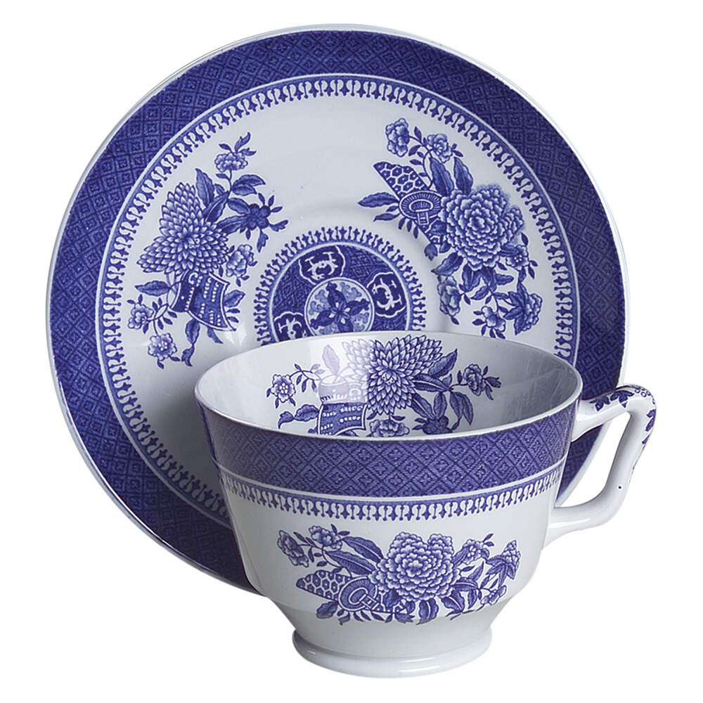 Fitzhugh Blue London Shape Footed Cup & Saucer Set by Spode-1