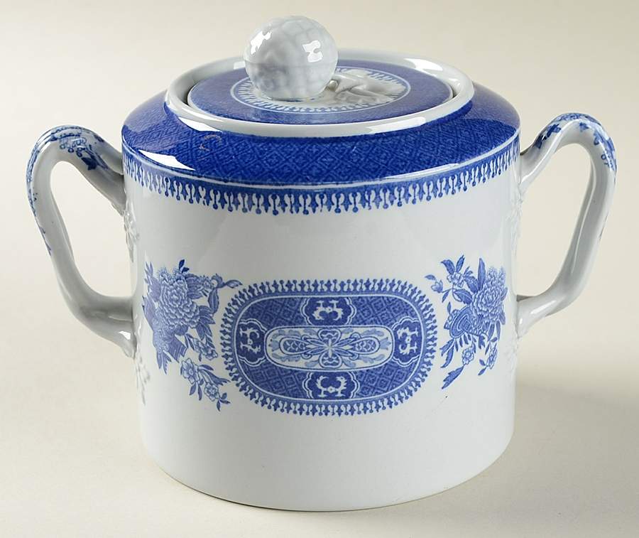 Fitzhugh Blue Sugar Bowl & Lid by Spode-1