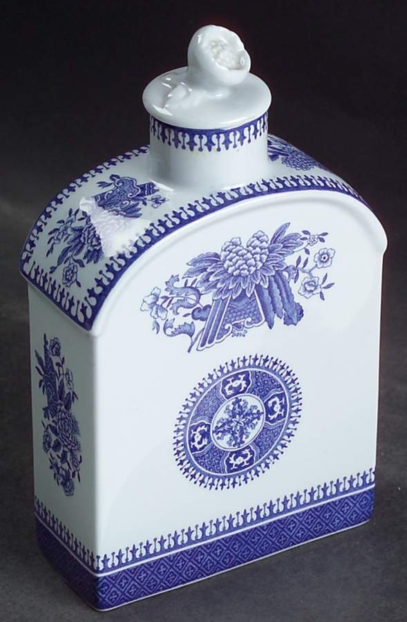 Fitzhugh Blue Tea Caddy & Lid by Spode-1