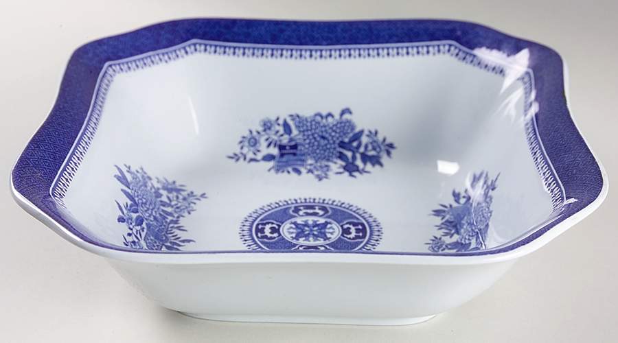 Fitzhugh Blue 8" Square Vegetable Bowl by Spode-1