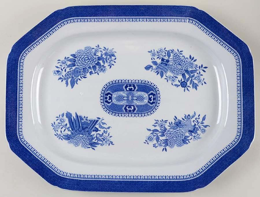 Fitzhugh Blue 16" Oval Serving Platter by Spode-1