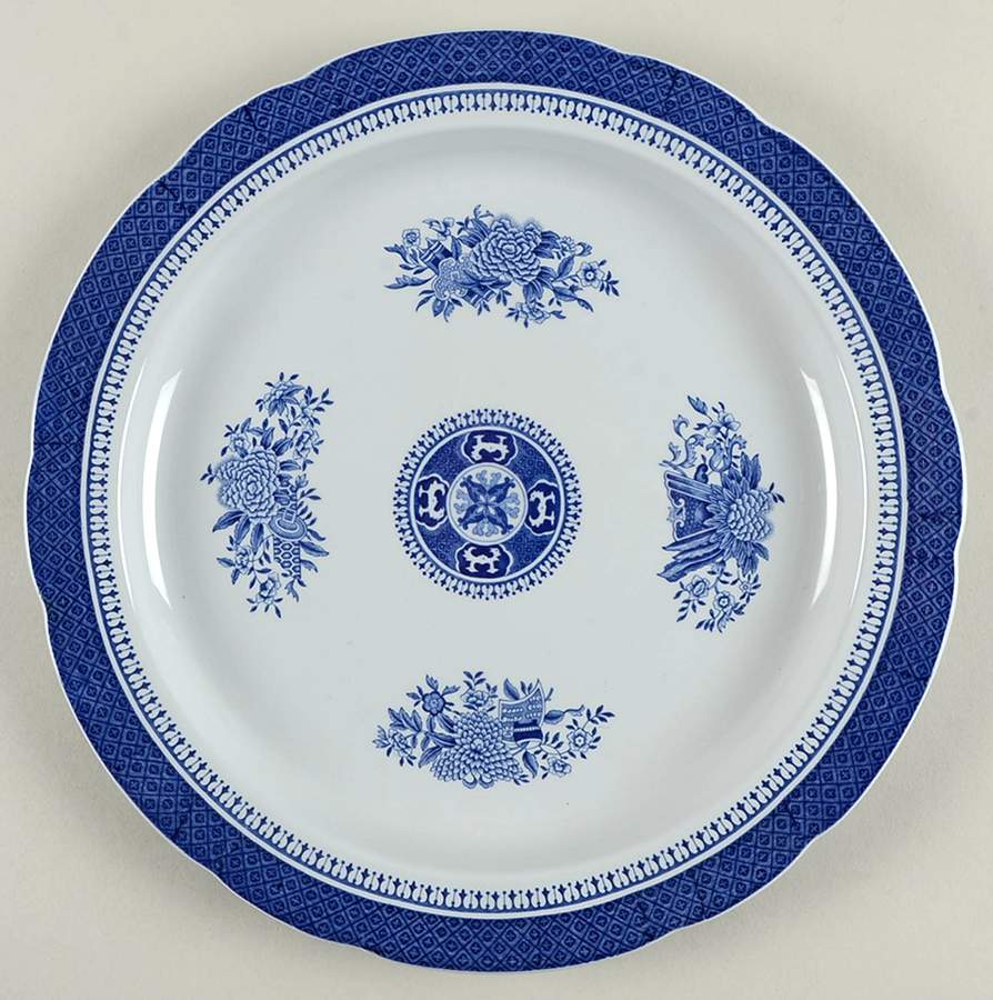 Fitzhugh Blue 12" Chop Plate (Round Platter) by Spode-1