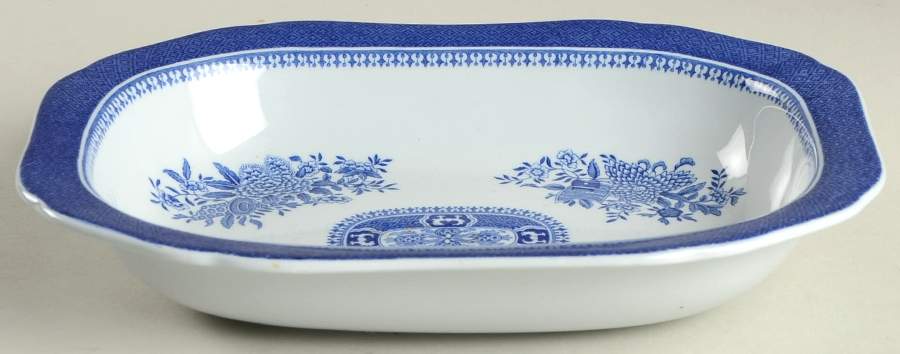 Fitzhugh Blue 8" Oval Vegetable Bowl by Spode-1