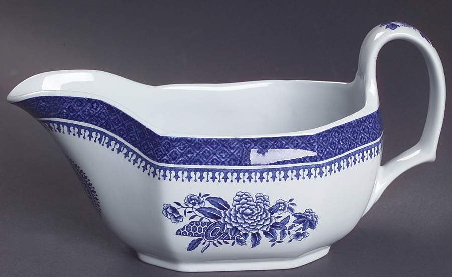 Fitzhugh Blue Gravy Boat by Spode-1