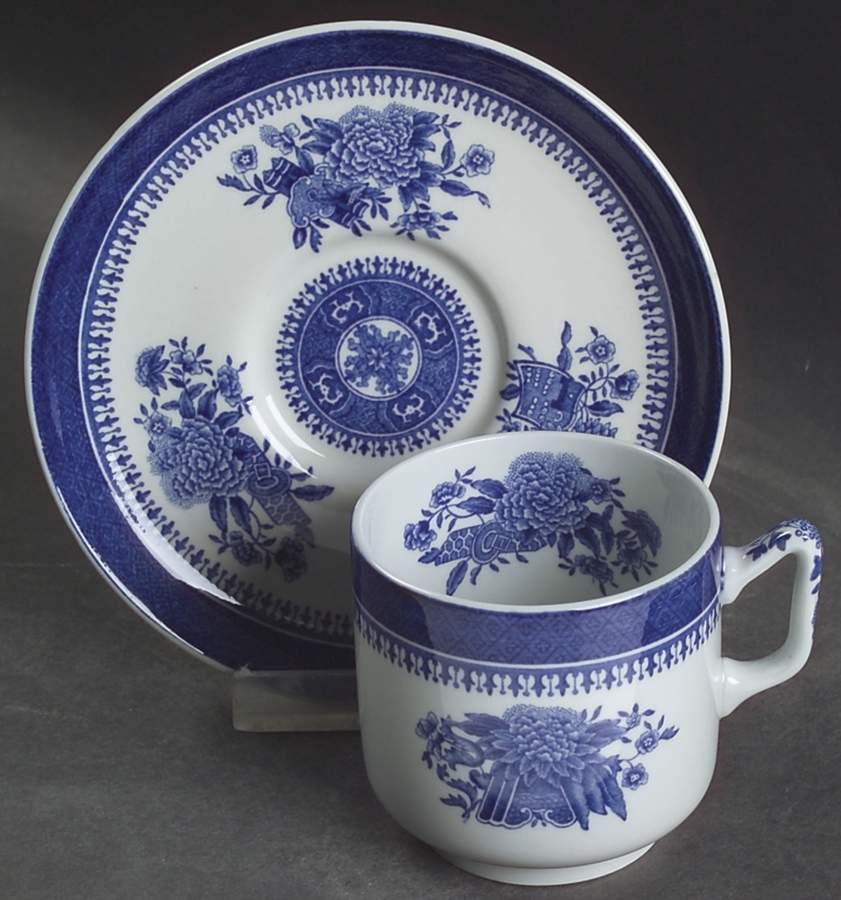 Fitzhugh Blue Footed Demitasse Cup & Saucer Set by Spode-1