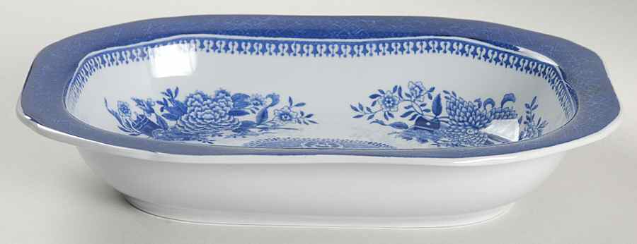 Fitzhugh Blue 7" Oval Vegetable Bowl by Spode-1