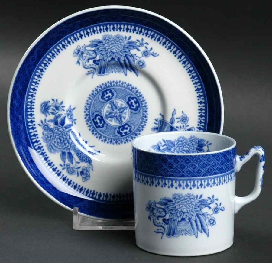 Fitzhugh Blue Flat Demitasse Cup & Saucer Set by Spode-1