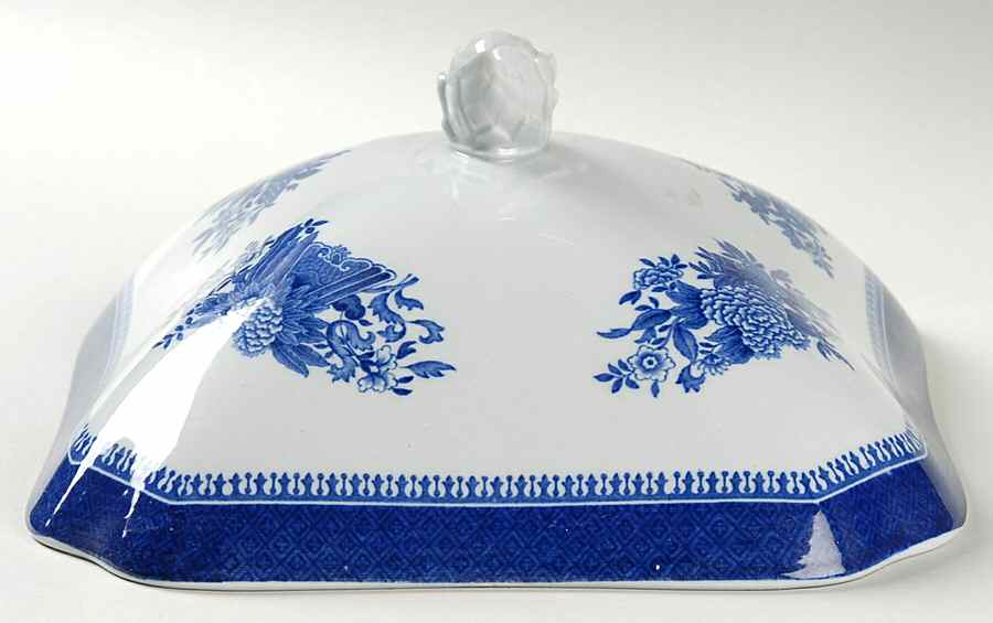 Fitzhugh Blue Lid for Square Vegetable by Spode-1