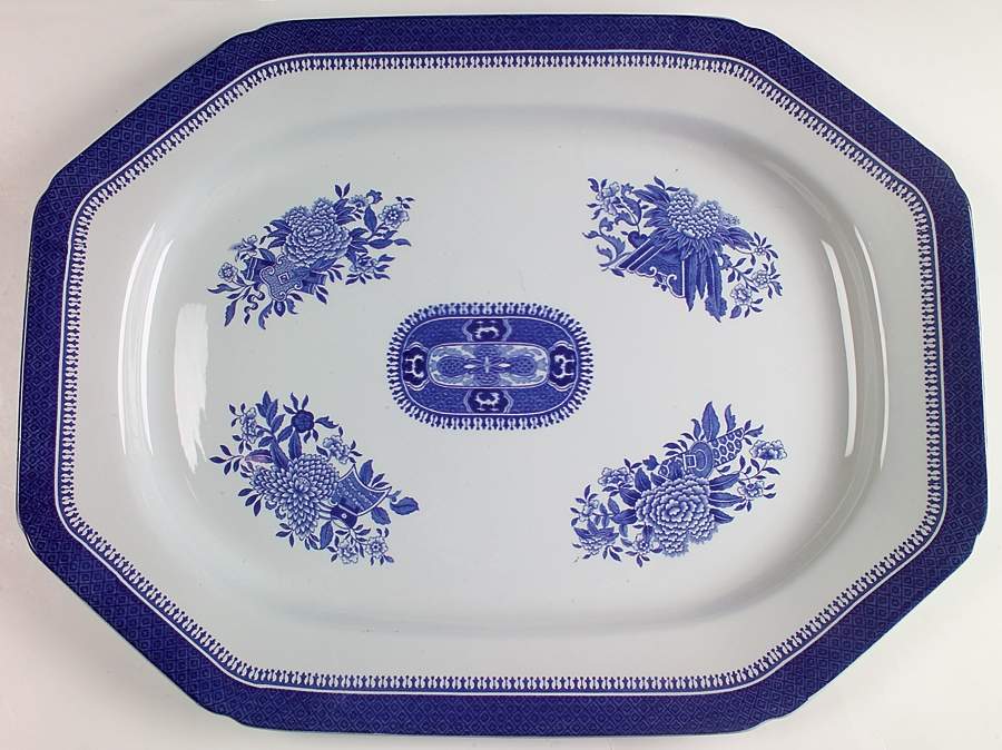 Fitzhugh Blue 19" Oval Serving Platter by Spode-1