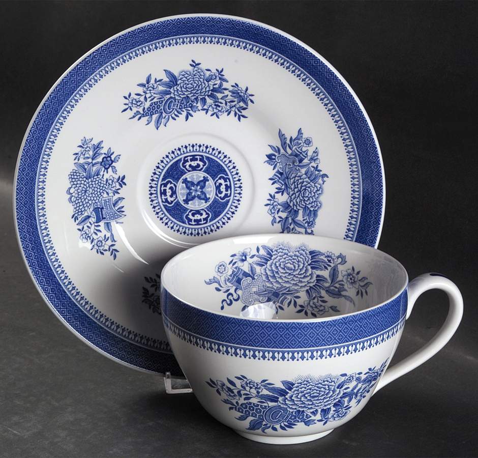 Fitzhugh Blue Jumbo Cup & Saucer Set by Spode-1