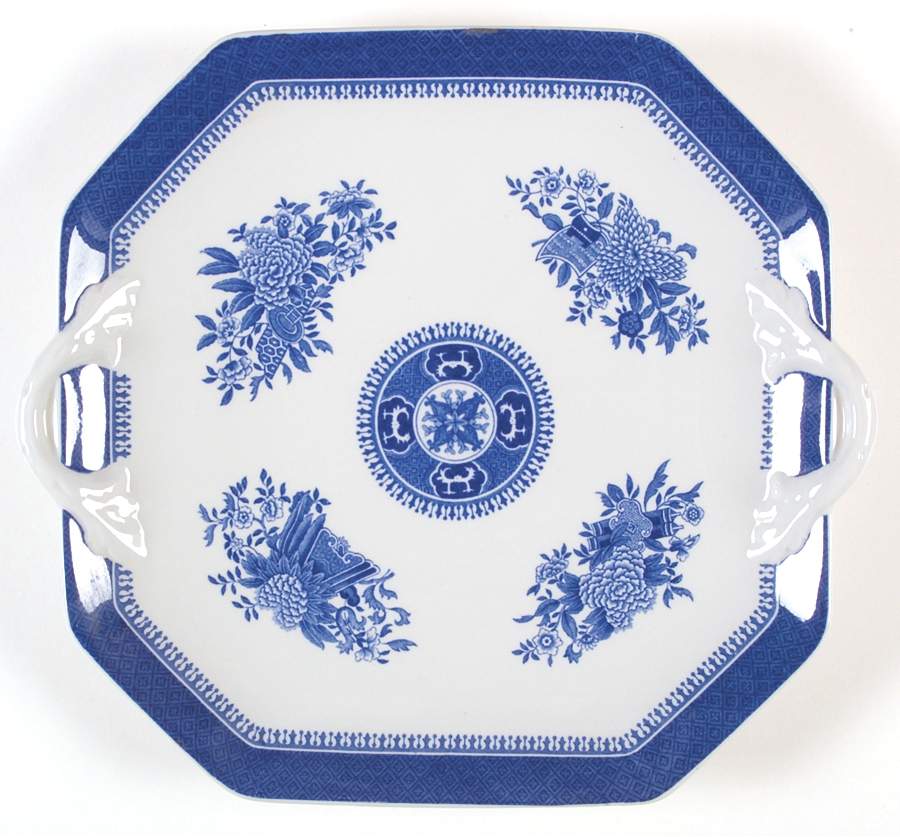 Fitzhugh Blue Square Handled Cake Plate by Spode-1
