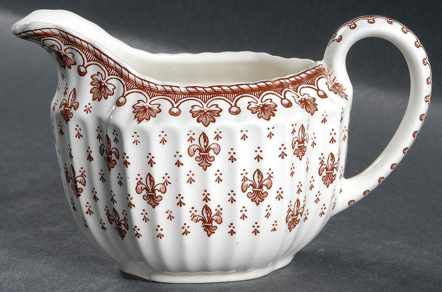 Fleur de Lys Brown (Earthenware, No Trim) Creamer by Spode-1