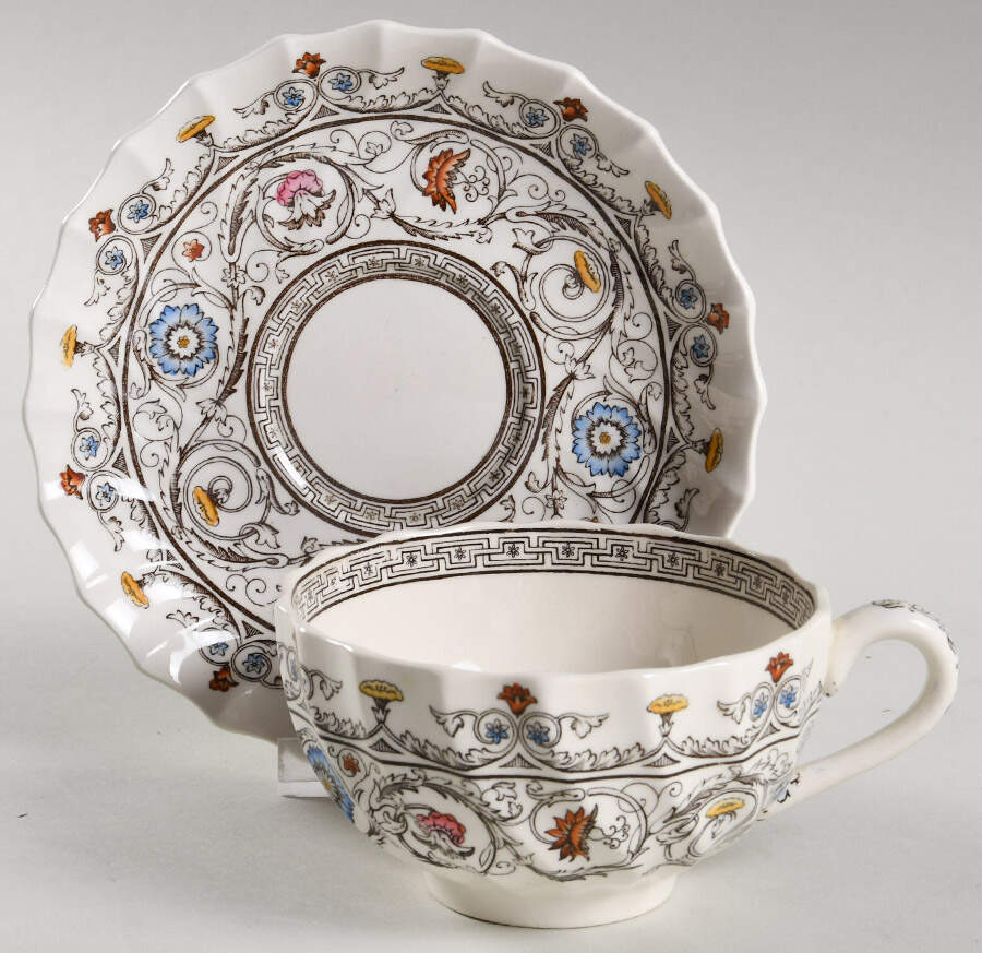 Florence Flat Cup & Saucer Set by Spode-1