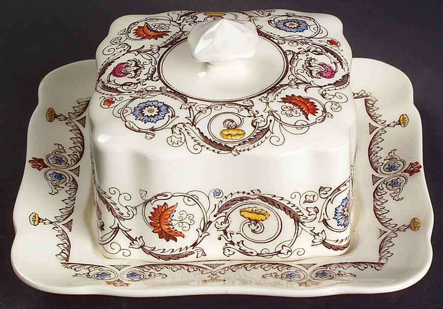Florence Square Covered Butter by Spode-1