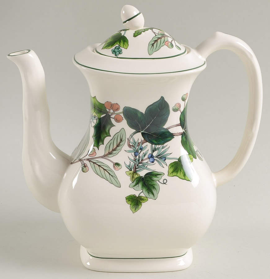 Green Garland Coffee Pot & Lid by Spode-1