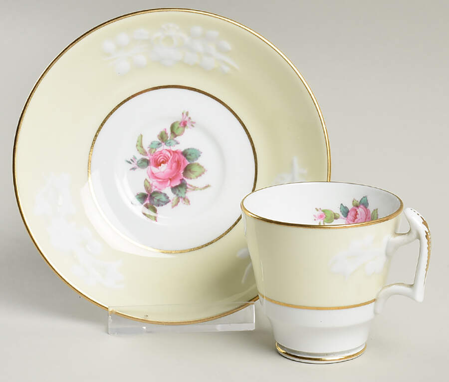 Maritime Rose Paleyellow Footed Demitasse Cup & Saucer Set by Spode-1